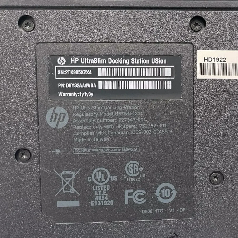 HP UltraSlim Docking Station - HSTNN-IX10 (New In Box)